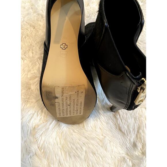Ann Taylor Peeptoe Calf Hair Peep Toe Black Ankle Bootie - Size 8M (EUC) - Picture 6 of 9